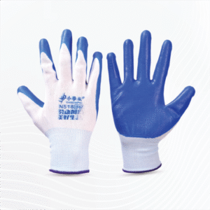 Hand Gloves White-Blue