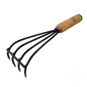 4-Prong Hand Cultivator with Wooden Handle | চার কাঁটা নিড়ানি কাঠের হাতল 1pc