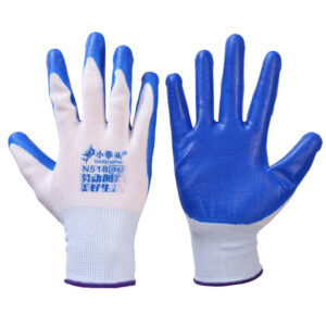 Hand Gloves White-Blue